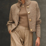 Aurora | Elegantni teksturirani kaput sa velikim dugmadima