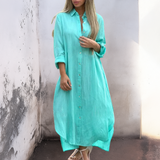 Marie™ | Ležerna, visoko do članaka, košulja haljina u Ibiza stilu