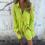 Nora™ | Ležeran set jednostavne bluze i šortseva