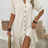 Nathalie™ | Haljina sa košuljom i volanima