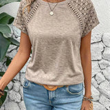 Nancy™ | Elegantna bluzica sa okruglim izrezom i čipkastim rukavima