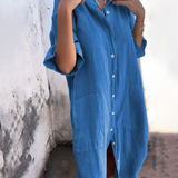 Melanie™ | Ležerna, haljina košulja do članaka u Ibiza stilu