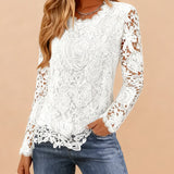 Osnovna majica dugih rukava sa čipkom