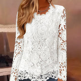 Osnovna majica dugih rukava sa čipkom