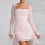 Sofia™ - Haljina sa biserima i elegantnim dugim rukavima