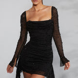 Sofia™ - Haljina sa biserima i elegantnim dugim rukavima