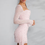 Sofia™ - Haljina sa biserima i elegantnim dugim rukavima