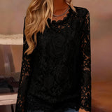 Osnovna majica dugih rukava sa čipkom