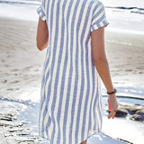 Martine™ | Elegantna prugasta haljina košulja