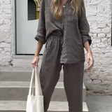 Marjan™ | Elegantni dvodelni set od lanenog košulje i pantalona