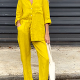 Marjan™ | Elegantni dvodelni set od lanenog košulje i pantalona