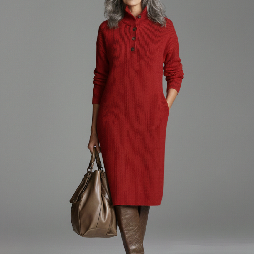 Britt | Šik rebrasta midi haljina