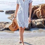 Martine™ | Elegantna prugasta haljina košulja