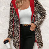 Reverzibilni kaput sa kapuljačom i leopard printom