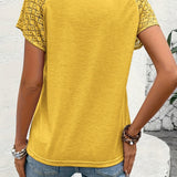 Nancy™ | Elegantna bluzica sa okruglim izrezom i čipkastim rukavima