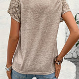 Nancy™ | Elegantna bluzica sa okruglim izrezom i čipkastim rukavima