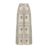 Dvodijelni ženski komplet sa geometrijskim printom: Majica i pantalone sa širokim nogavicama